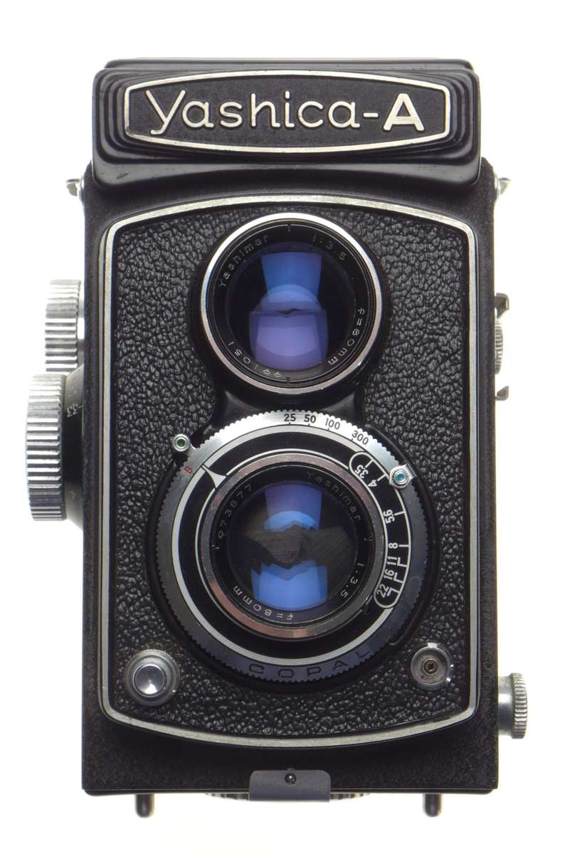 Yashica A med. Format TLR camera YASHIMAR 3.5/50mm case cap kit mint - Yashica