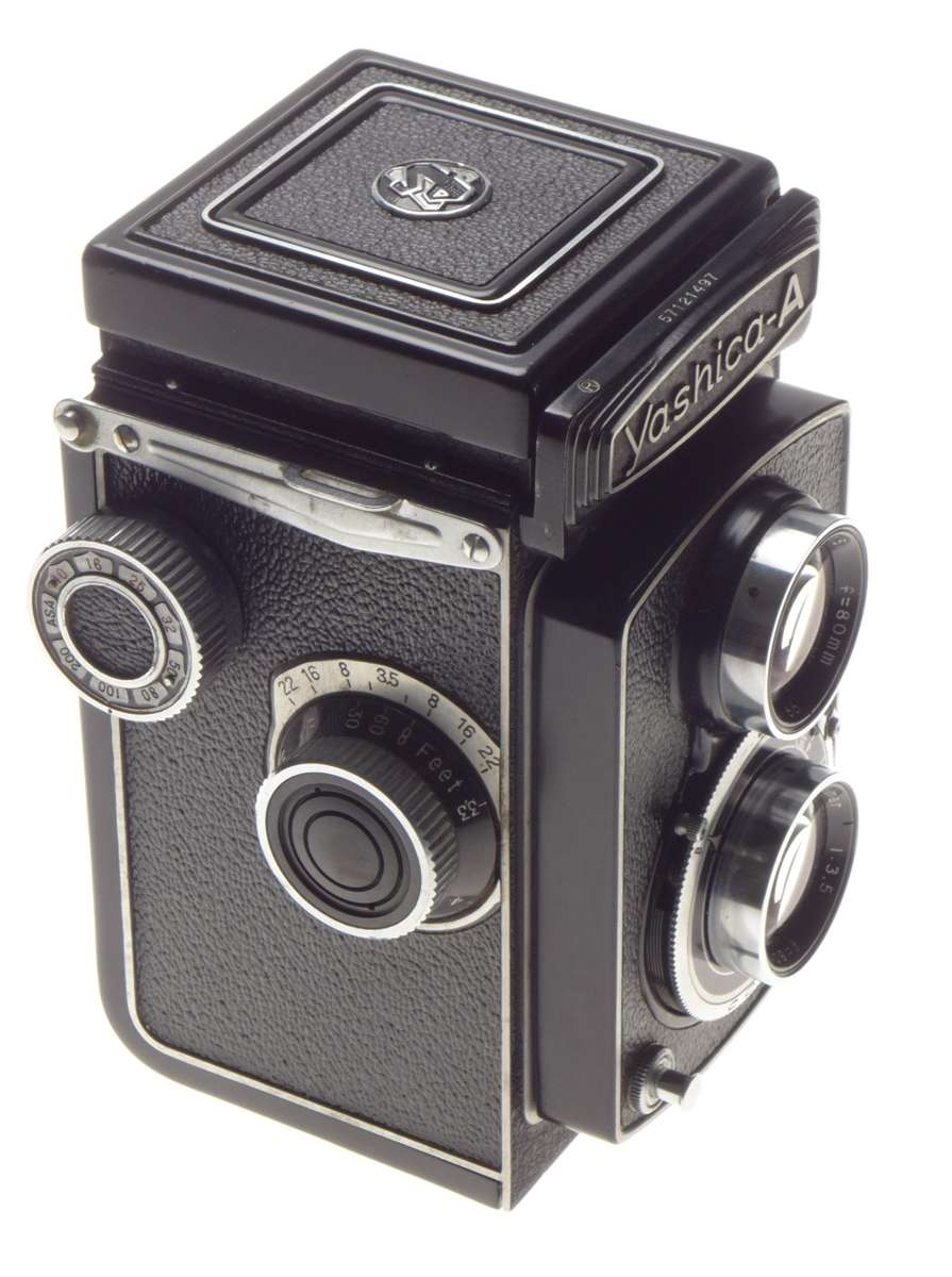 Yashica A med. Format TLR camera YASHIMAR 3.5/50mm case cap kit mint - Yashica