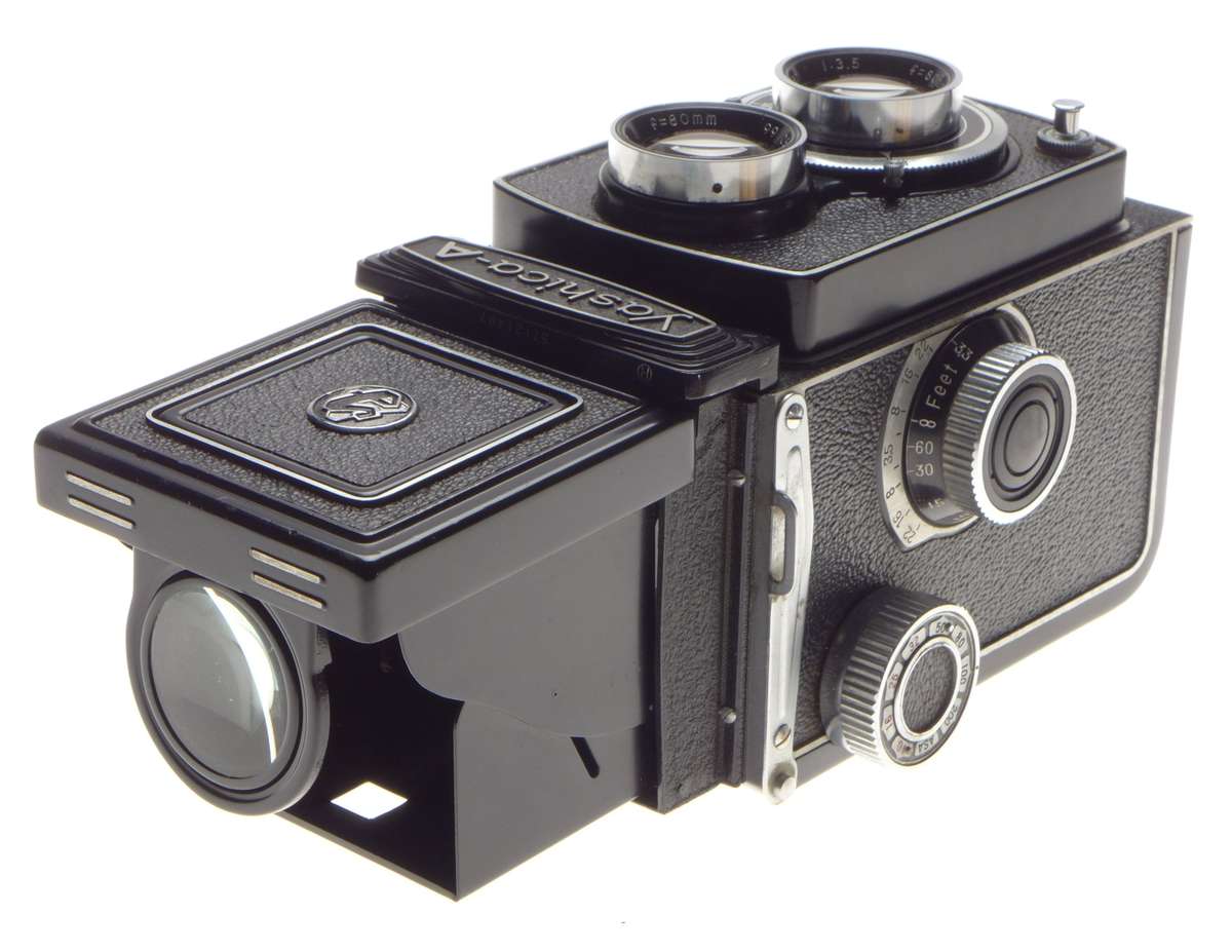 Yashica A med. Format TLR camera YASHIMAR 3.5/50mm case cap kit mint - Yashica