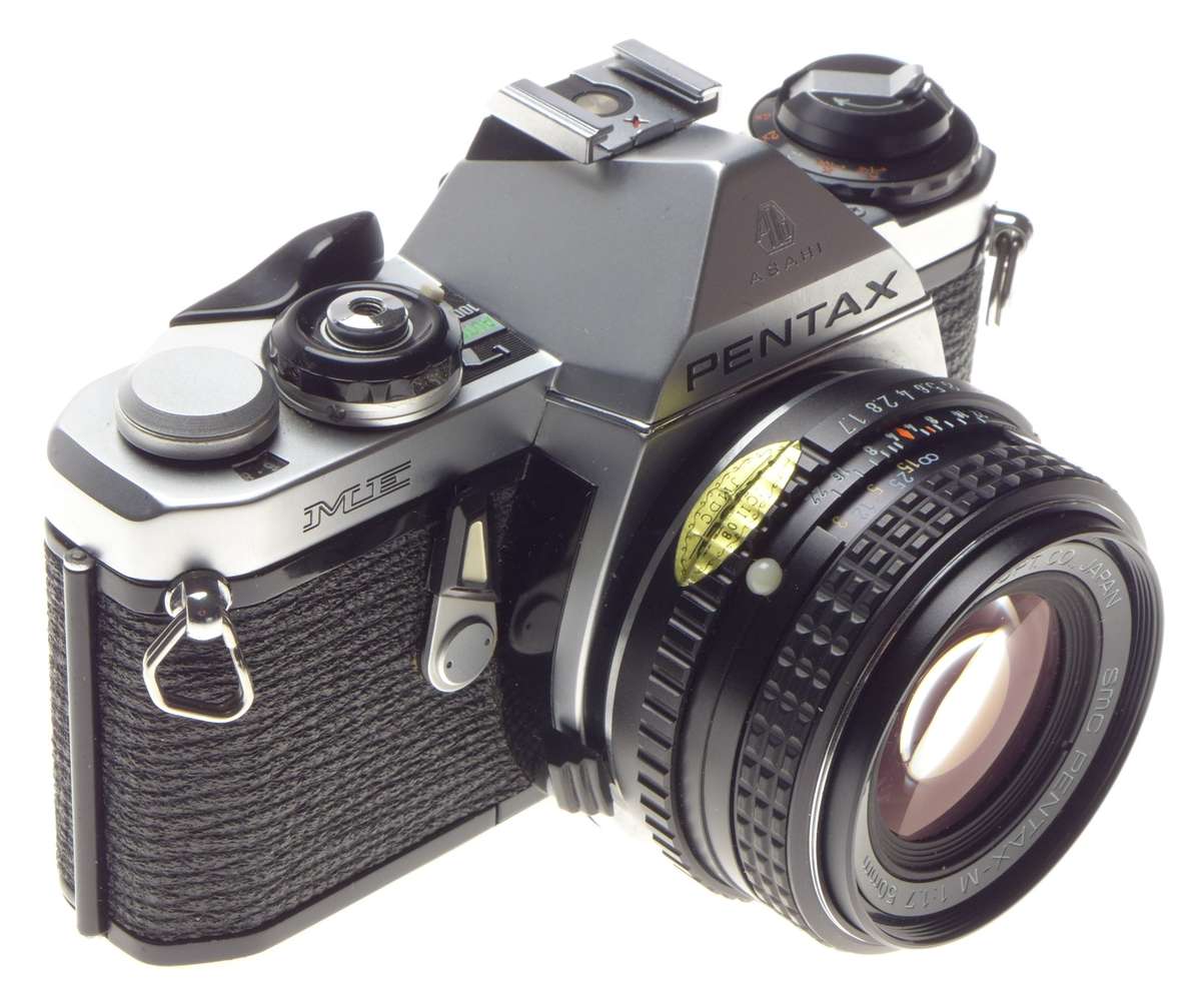 Mint Pentax ME 35mm vintage SLR film camera Asahi SMC Pentax-M 1.7 50mm - Pentax