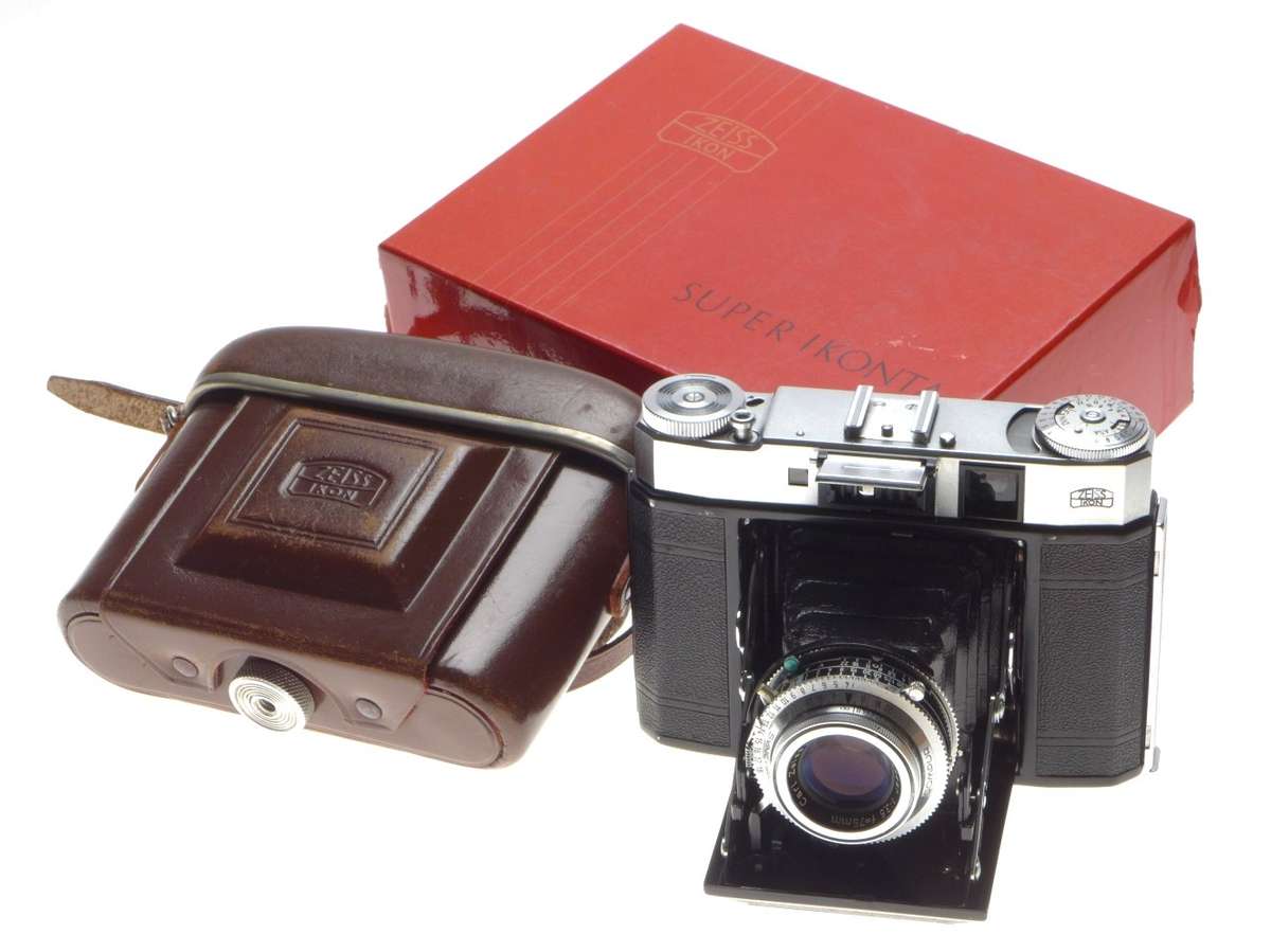 ZEISS Super Ikonta MINT medium format 120 film camera Tessar 3.5/75mm lens box case - Zeiss