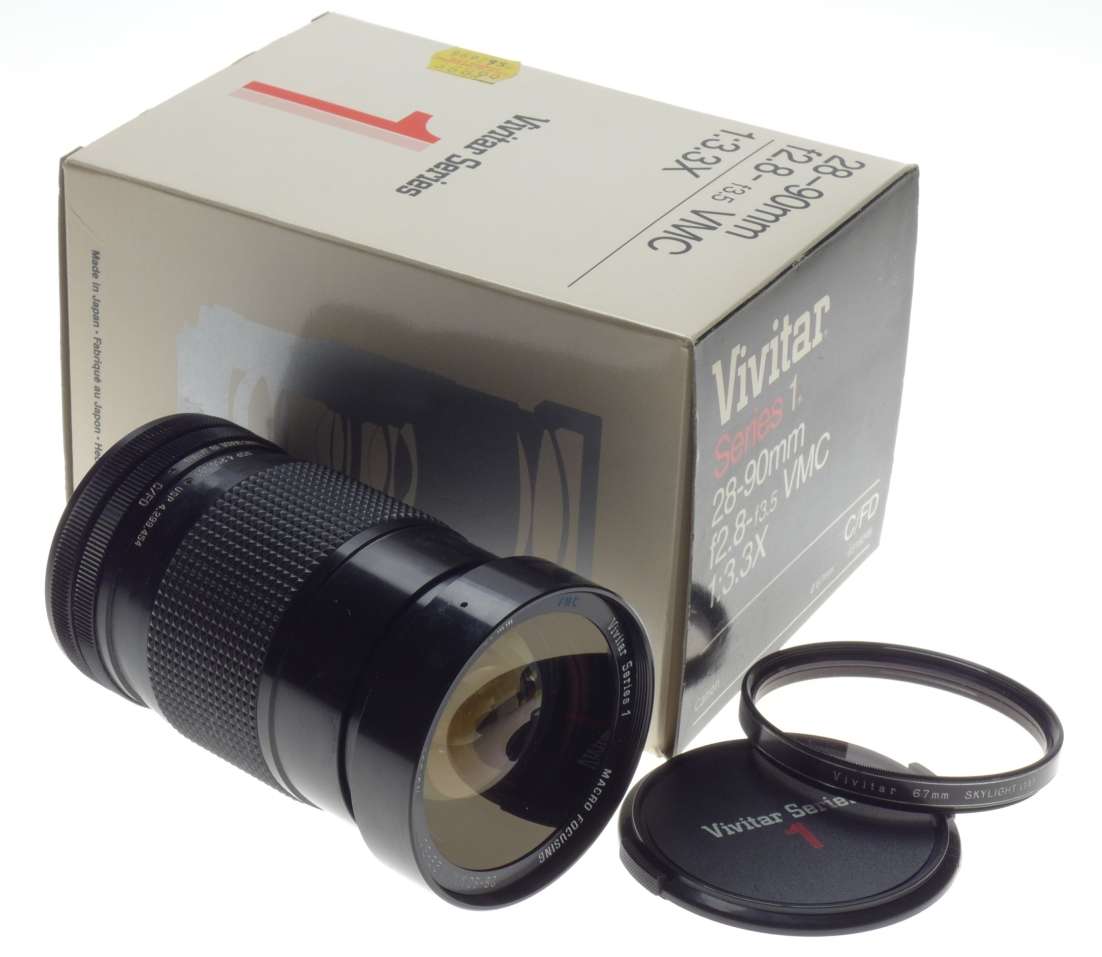 Vivitar Series 1 28-90mm f2.8-f3.5 VMC 1:3.3x Canon FD mount 35mm vintage camera lens boxed - Canon