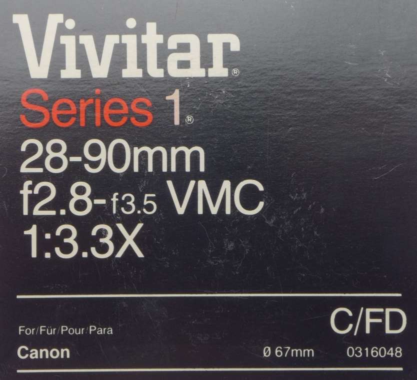 Vivitar Series 1 28-90mm f2.8-f3.5 VMC 1:3.3x Canon FD mount 35mm vintage camera lens boxed - Canon