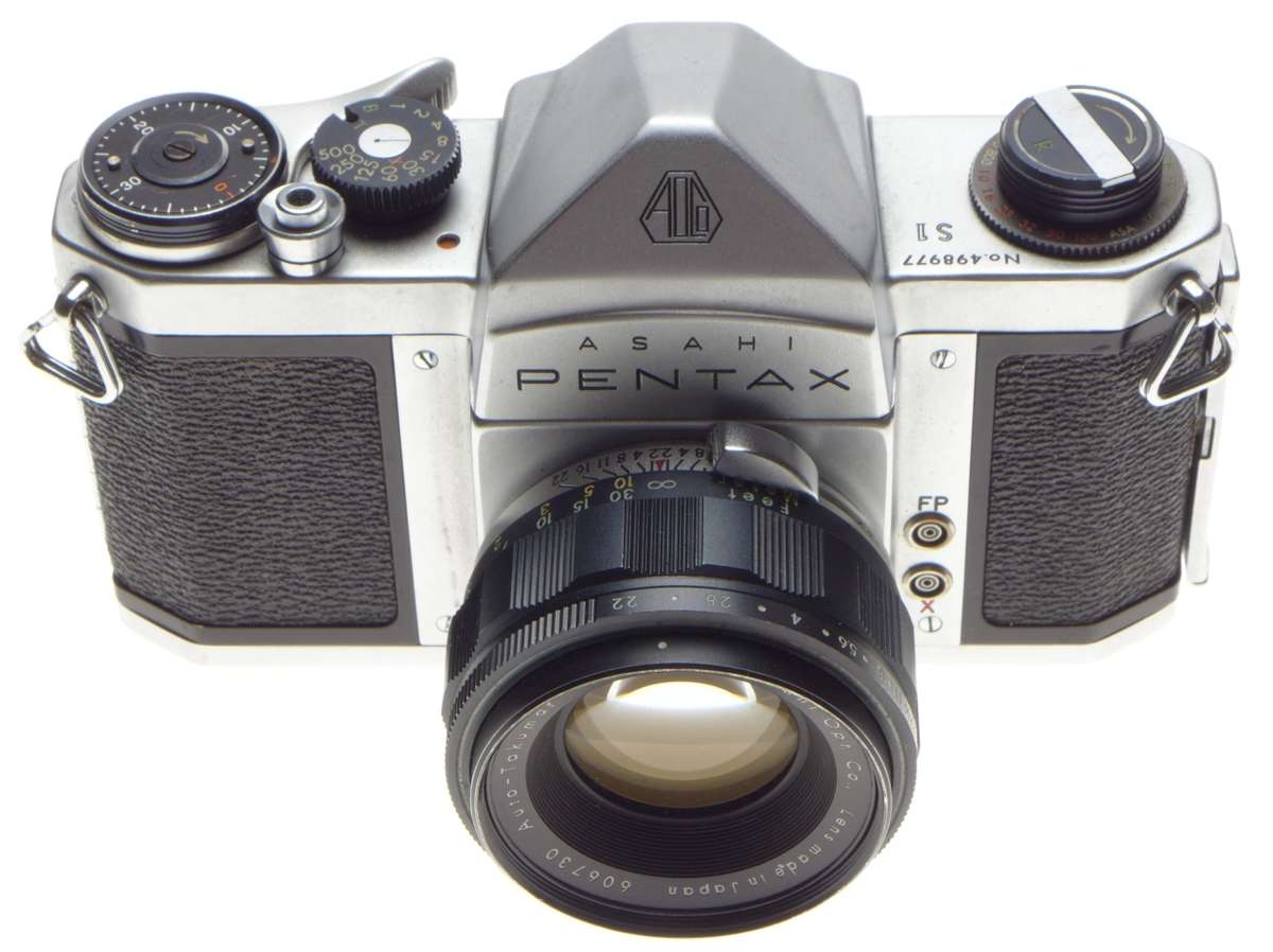 ASAHI PENTAX S1 SLR vintage 35mm chrome film camera Auto-Takumar 1:2.2/55mm lens f=55mm - Pentax