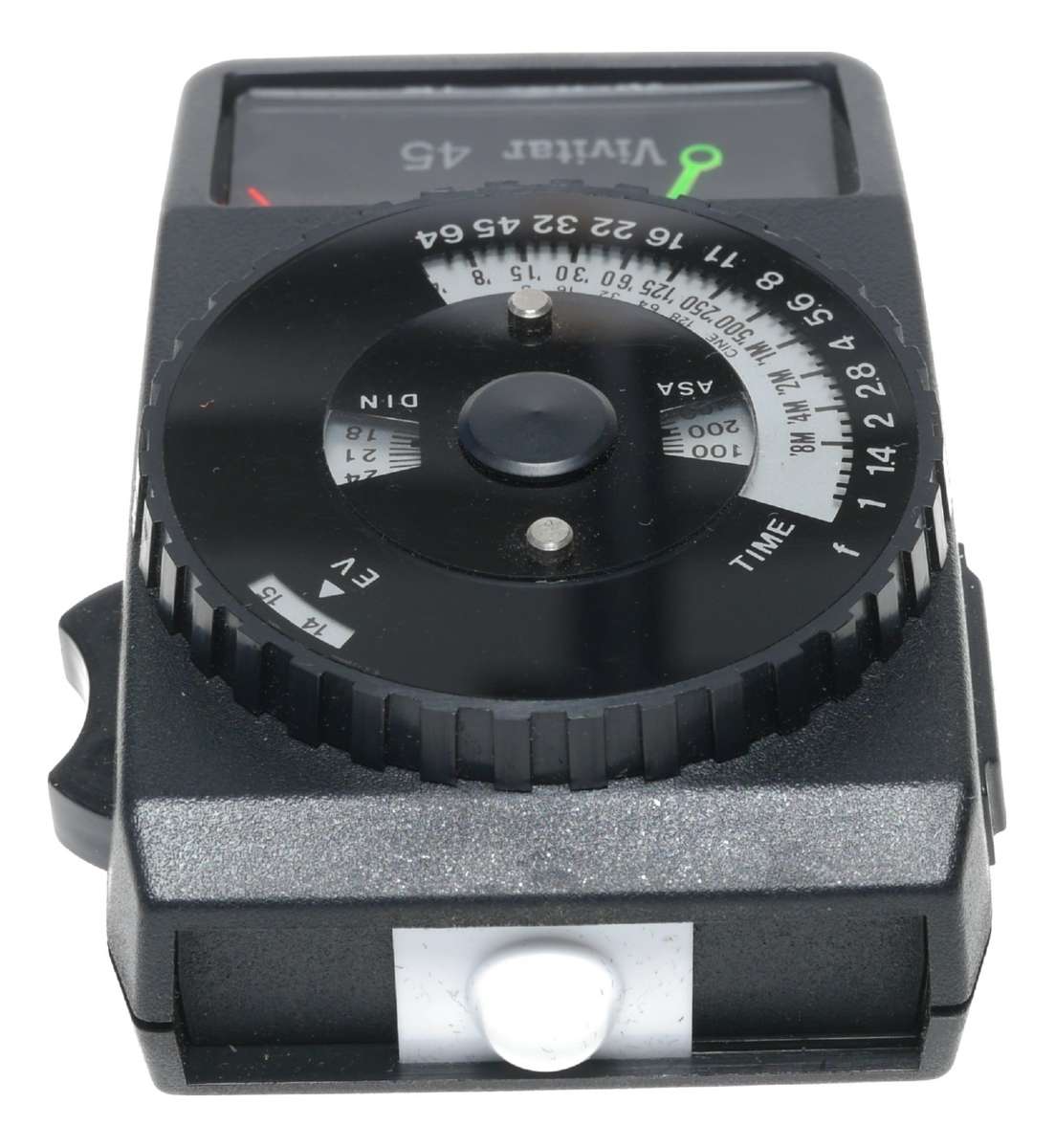 Vivitar 45 black analog hand held exposure light meter reading