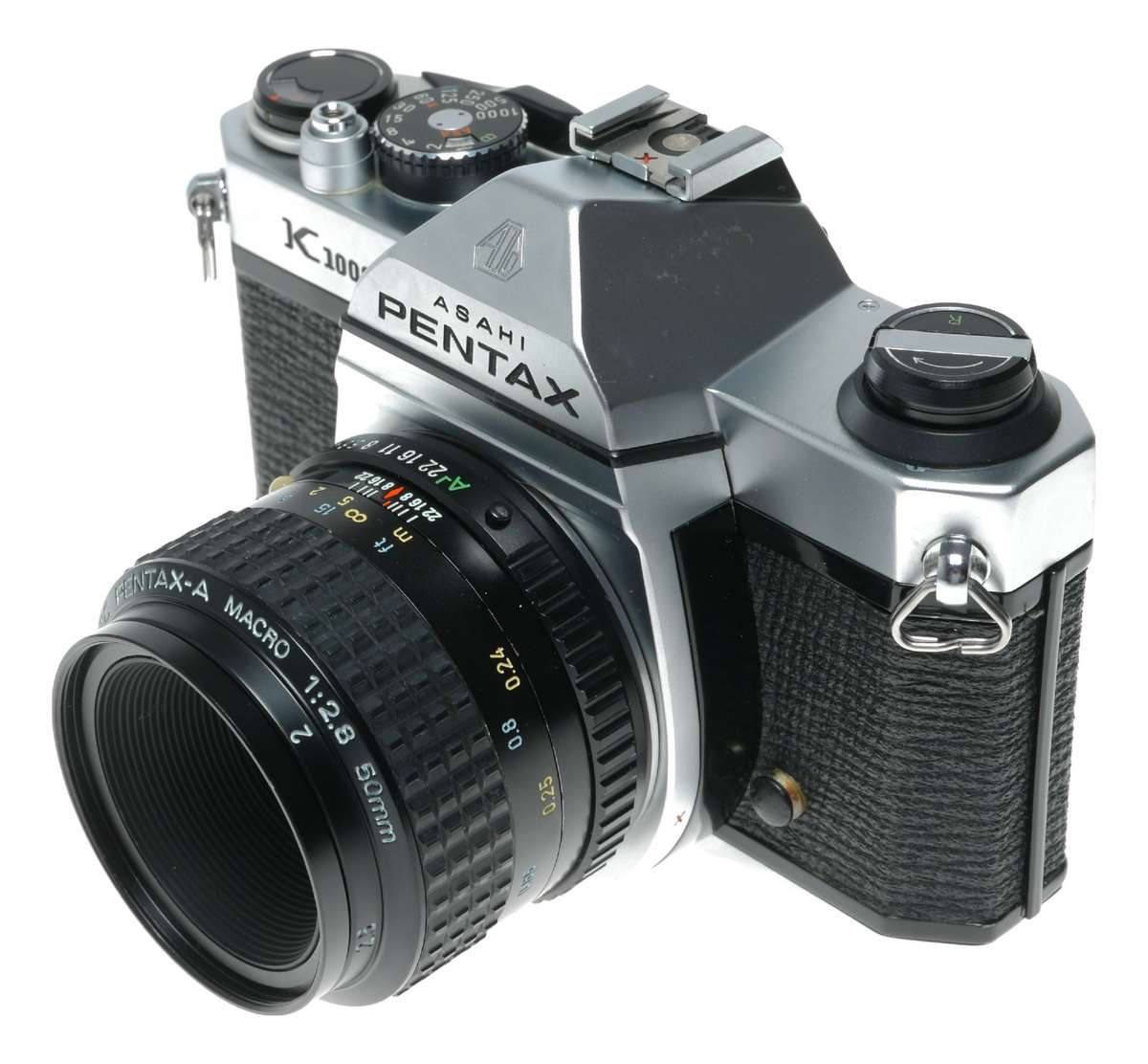 Pentax K1000 35mm Film SLR Camera SMC Macro 1:2.8 50 Lens Filters Manual