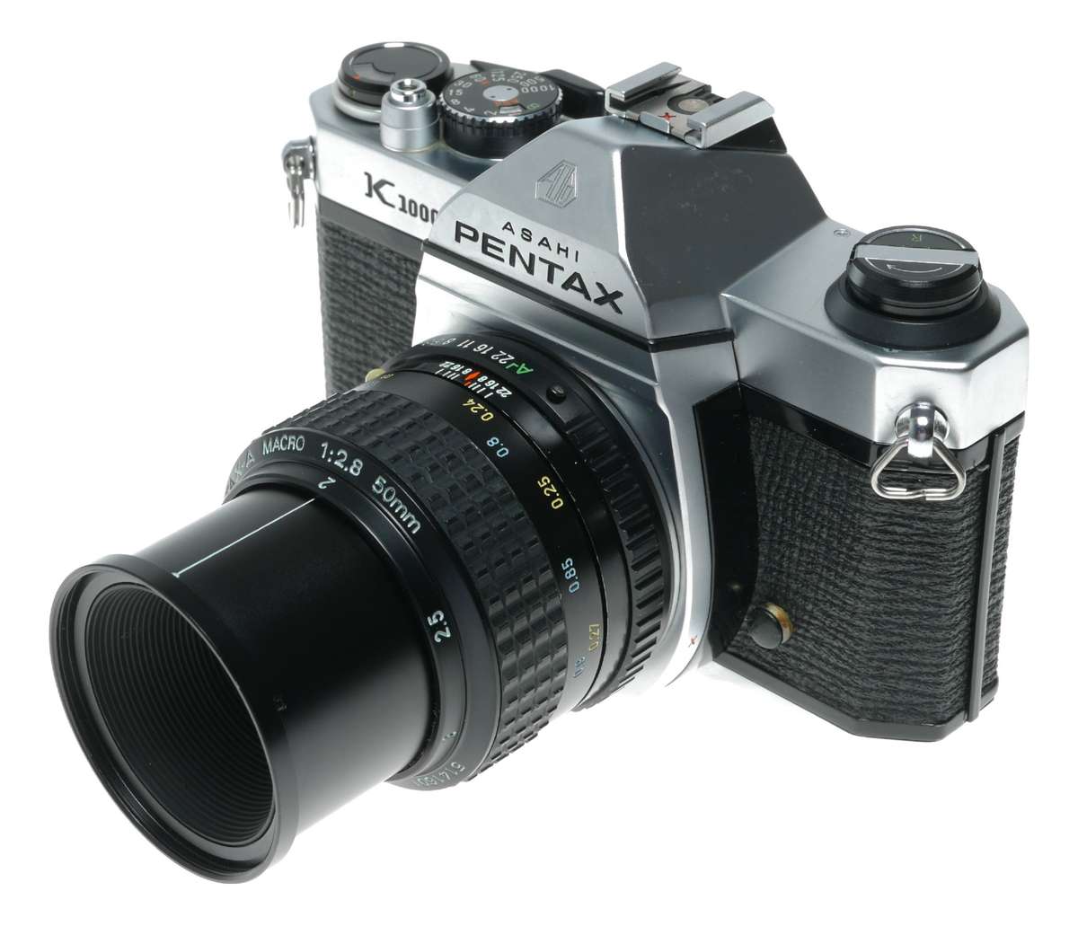 Pentax K1000 35mm Film SLR Camera SMC Macro 1:2.8 50 Lens Filters Manual