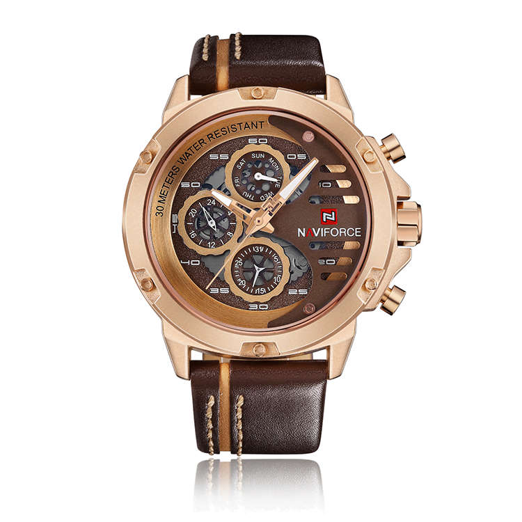 Naviforce 9110 Mens Chronograph Watch - Brown