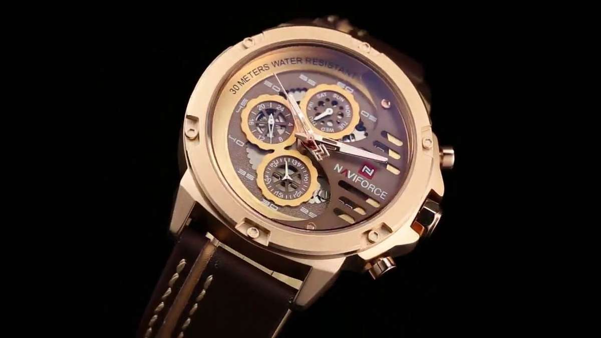 Naviforce 9110 Mens Chronograph Watch - Brown