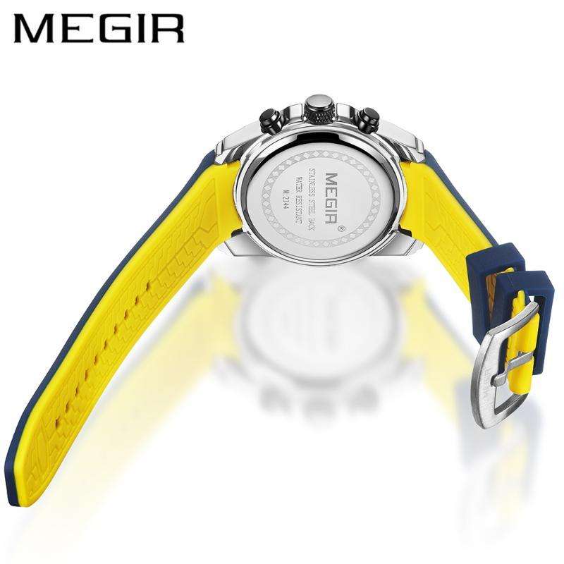 Megir 2144 Mens Sports Watch - Silver/Blue