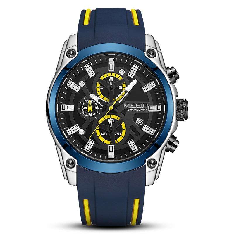 Megir 2144 Mens Sports Watch - Silver/Blue