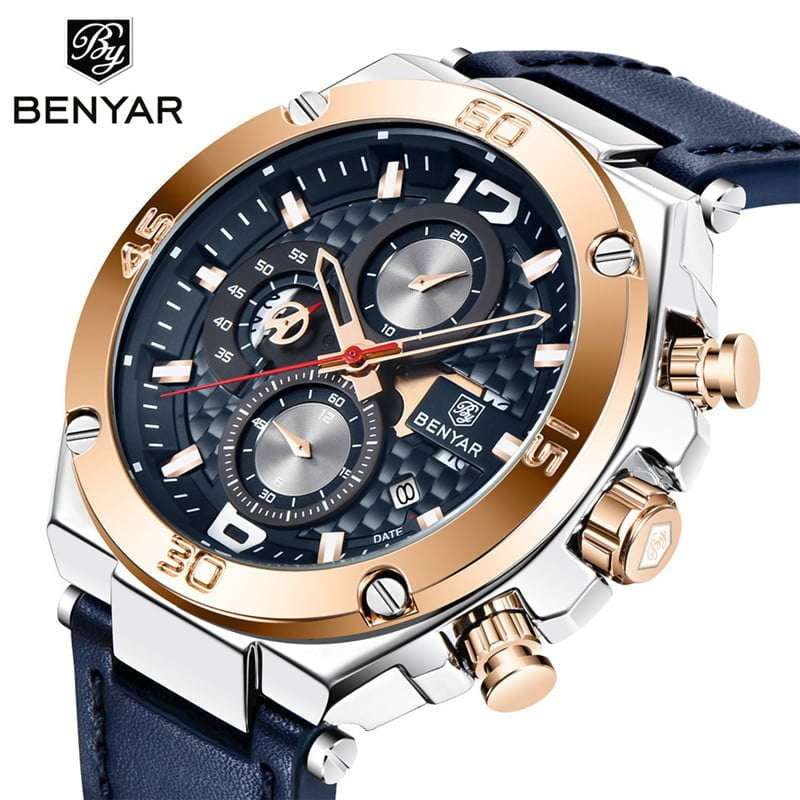 Benyar 5151 Mens Chronograph Watch - Blue/Silver