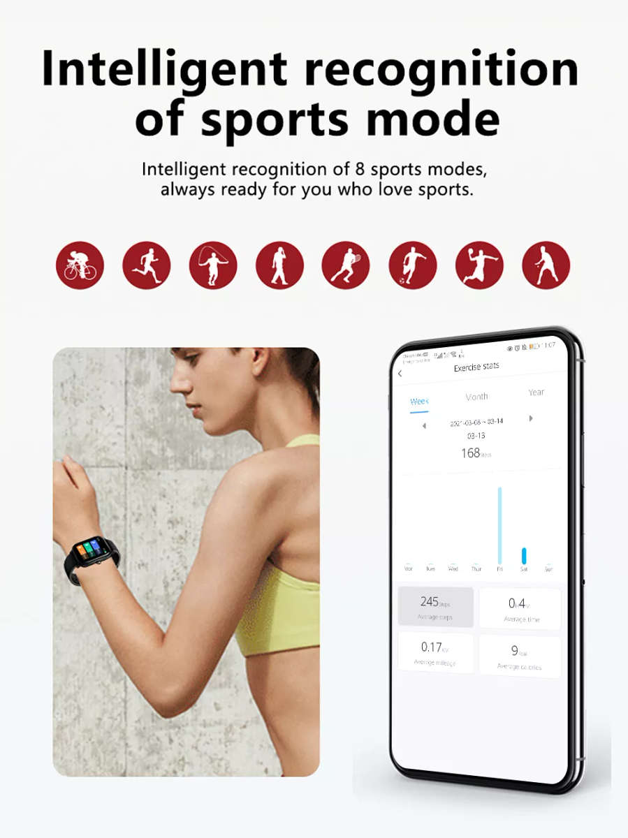 Colmi P12 Smart Watch - Black