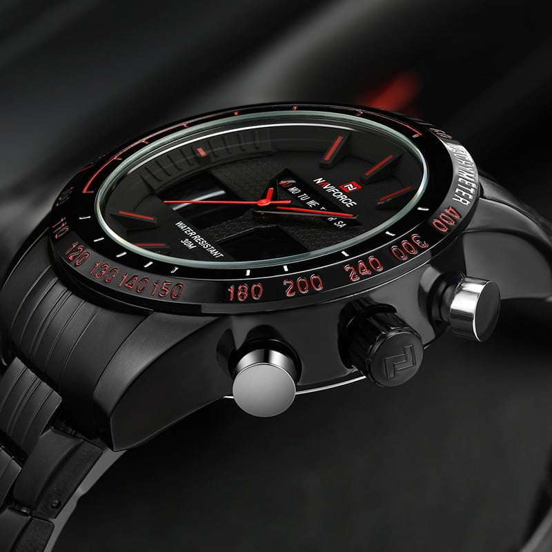Naviforce 9024 Mens Analog/Digital Watch - Black