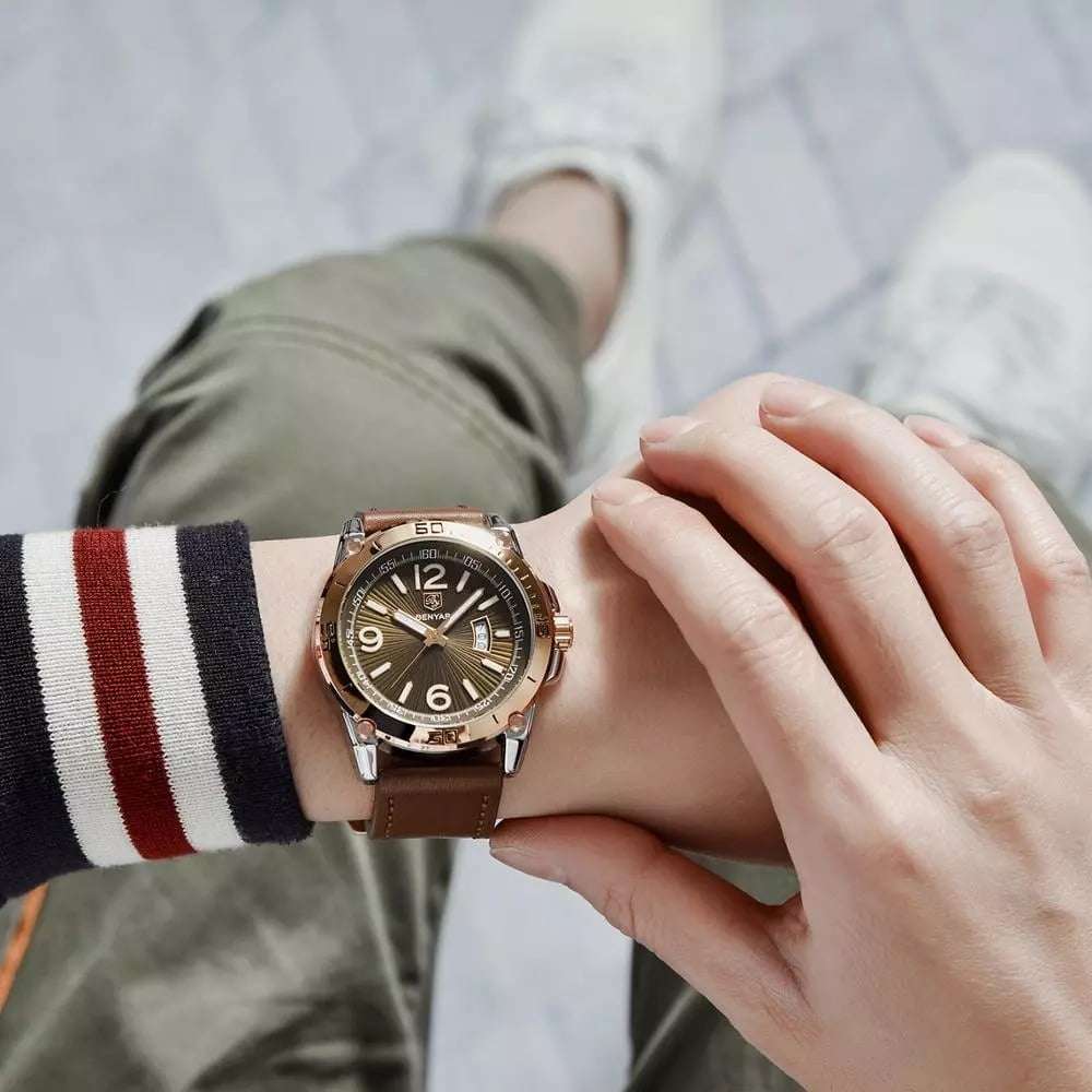 Benyar 5166 Mens Chronograph Watch - Brown