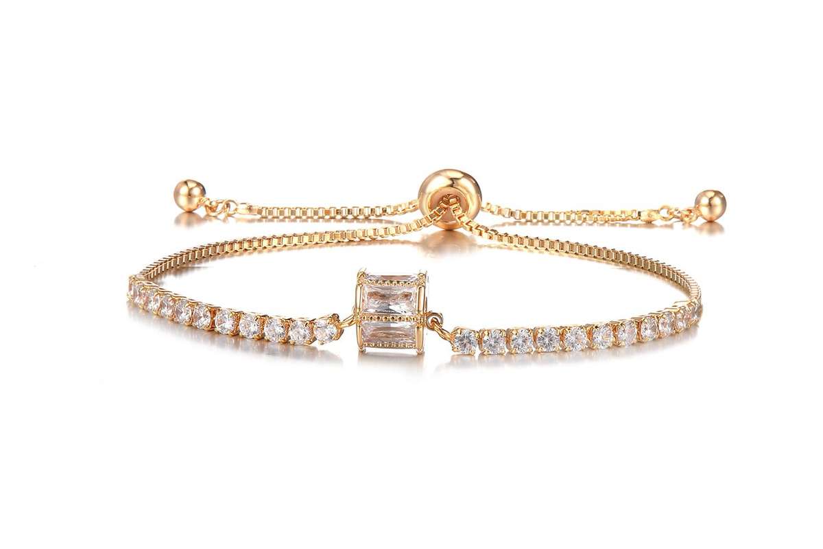 Shengke K0156 Jewelry Set (Earings, Necklace & Bracelet) - Gold