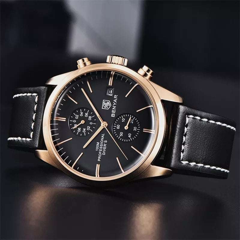 Benyar 5187 Mens Chronograph Watch - Black