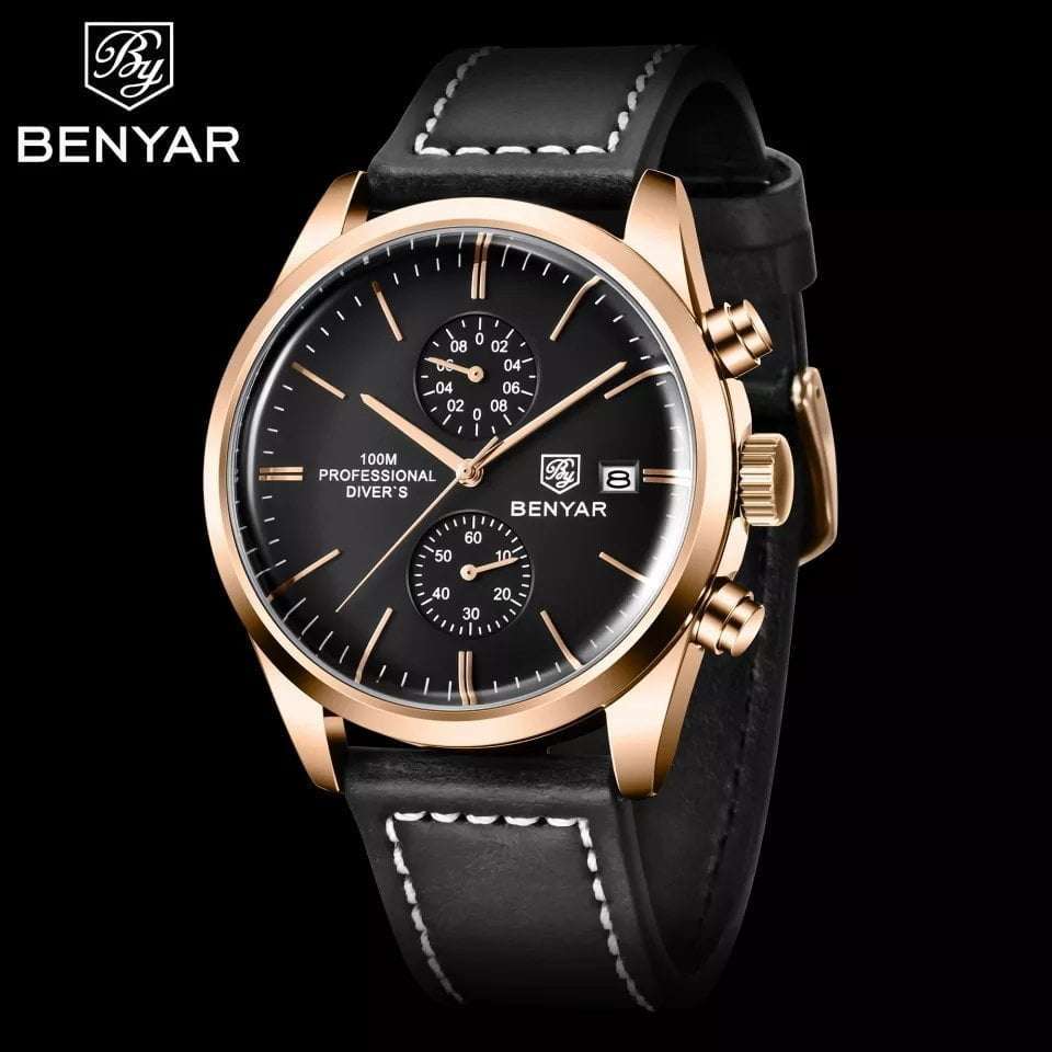 Benyar 5187 Mens Chronograph Watch - Black