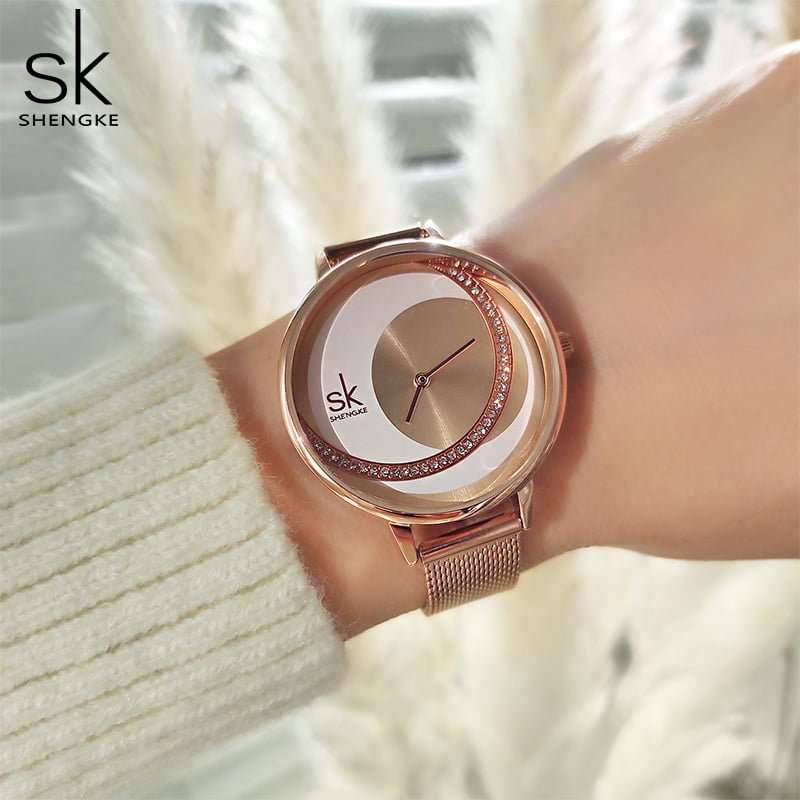 Shengke K0088 Womens Watch - Rose Gold