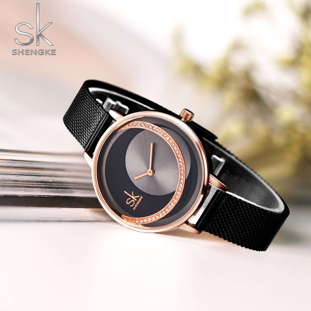 Shengke K0088 Womens Watch - Black