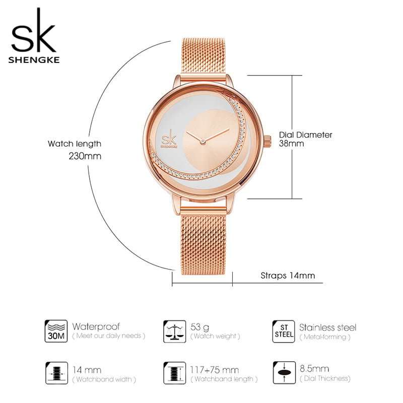 Shengke K0088 Womens Watch - Rose Gold