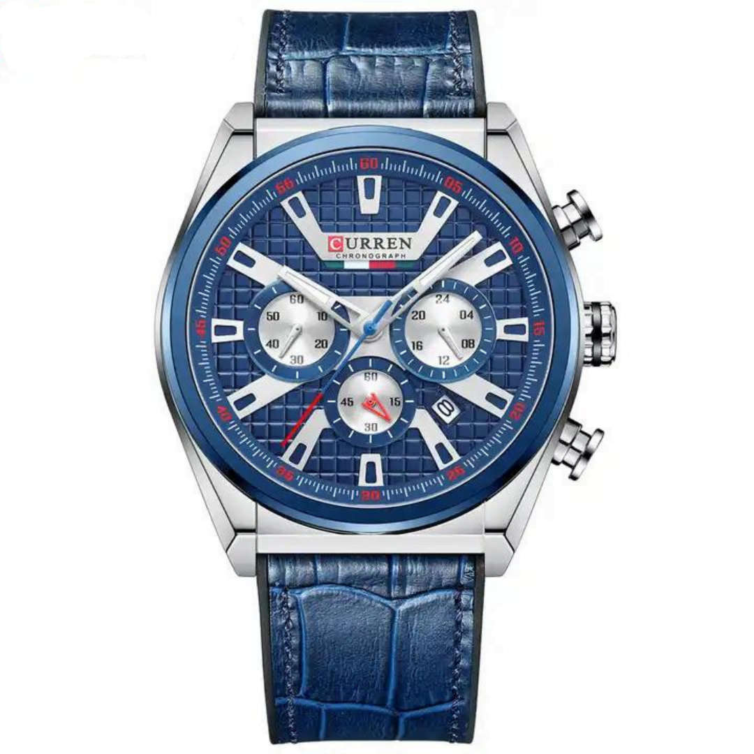 Curren 8392 Mens Chronograph Watch - Blue/Silver