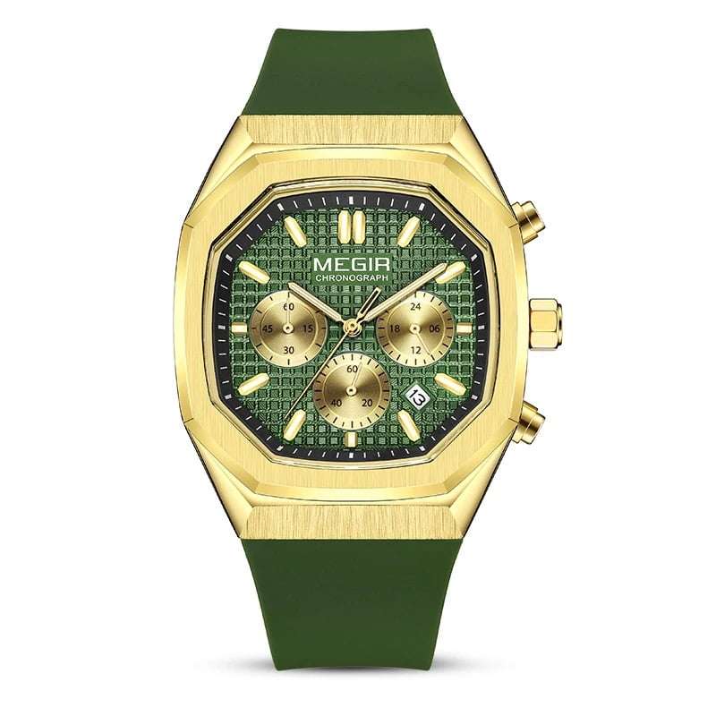 Megir 2215 Mens Chronograph Watch - Green
