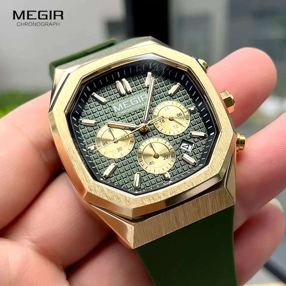Megir 2215 Mens Chronograph Watch - Green
