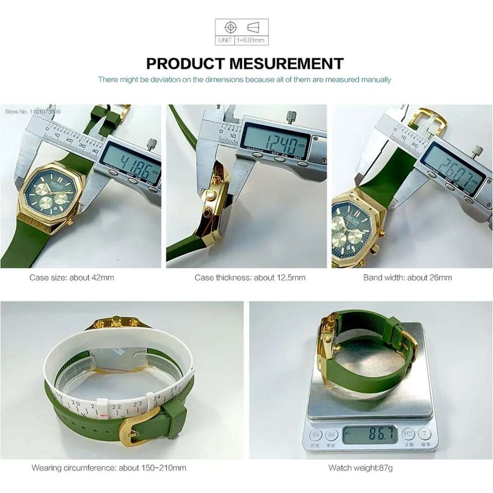 Megir 2215 Mens Chronograph Watch - Green