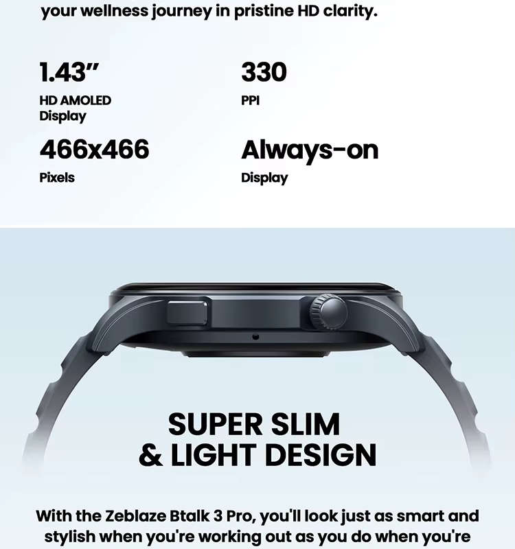 Zeblaze Btalk 3 Pro Smart Watch - Space Gray