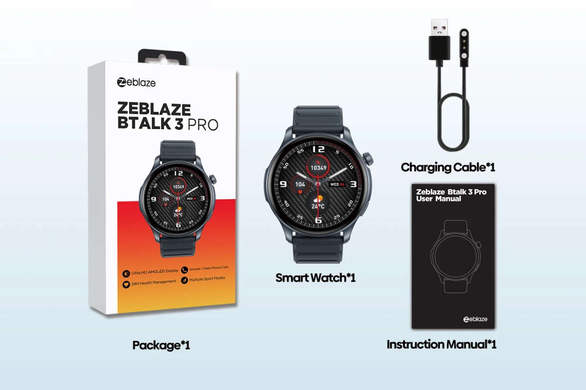 Zeblaze Btalk 3 Pro Smart Watch - Space Gray