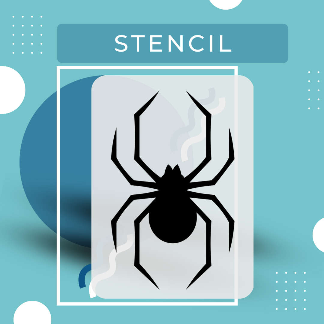 Spider Precision Art Stencil: Durable & Reusable PVC Design (10cm x 15cm, 150 micron)