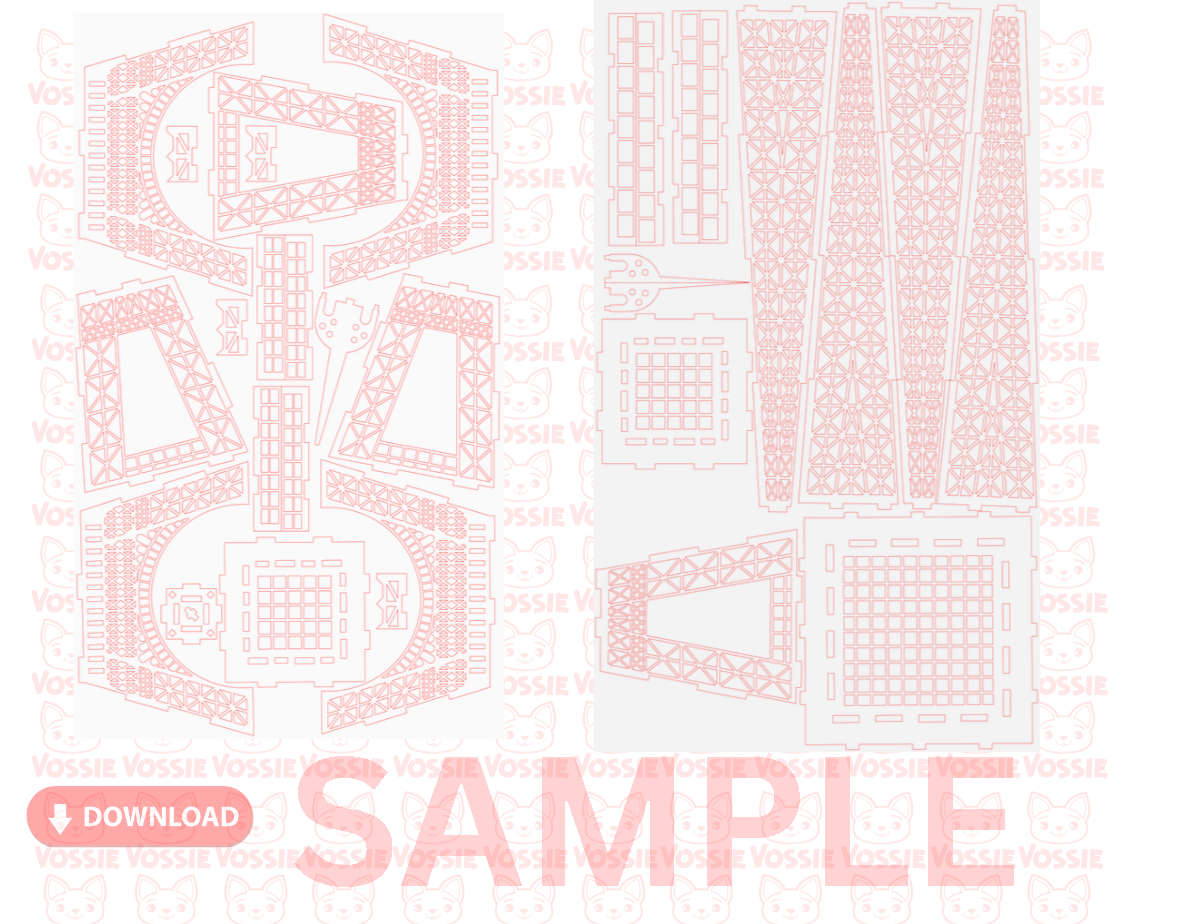 Eiffel Tower Laser-Cut Digital Design | SVG, Dxf, CDR, Pdf | 3mm Thickness | Standard 50cm x 30cm...