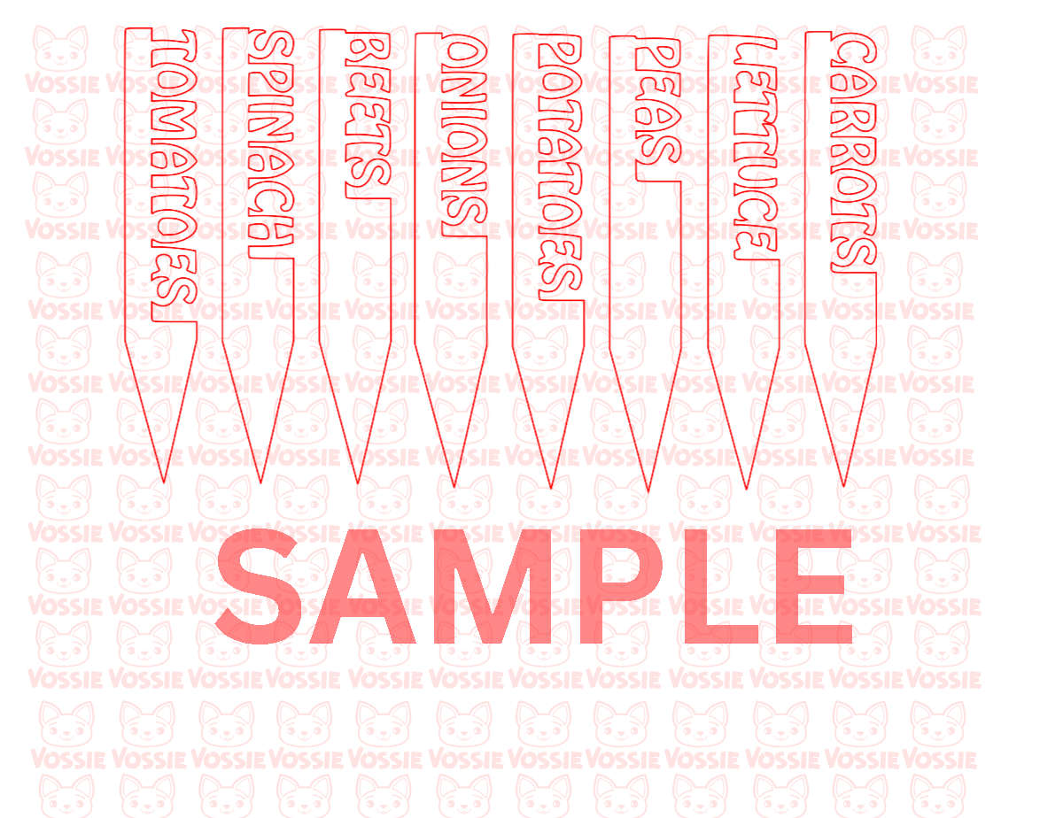 Sticks for Veg or Herb Garden Laser-Cut Digital Design | Svg, Dxf, Cdr, PDF | 3mm Thickness | Sta...
