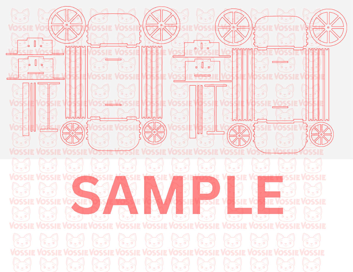 Wagon Wheel Laser-Cut Digital Design | Svg, Dxf, Cdr, Pdf | 3mm Thickness | Standard 50cm x 30cm/...