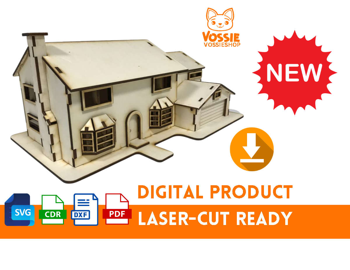 SimpsonsTV Series House Laser-Cut Digital Design | Svg, Dxf, Cdr, Pdf | 3mm Thickness | 50cm x 30...