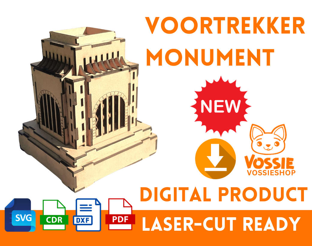 Voortrekker Monument Laser-Cut Digital Design | SVG, Dxf, CDR, Pdf | 3mm Thickness | Standard 50c...