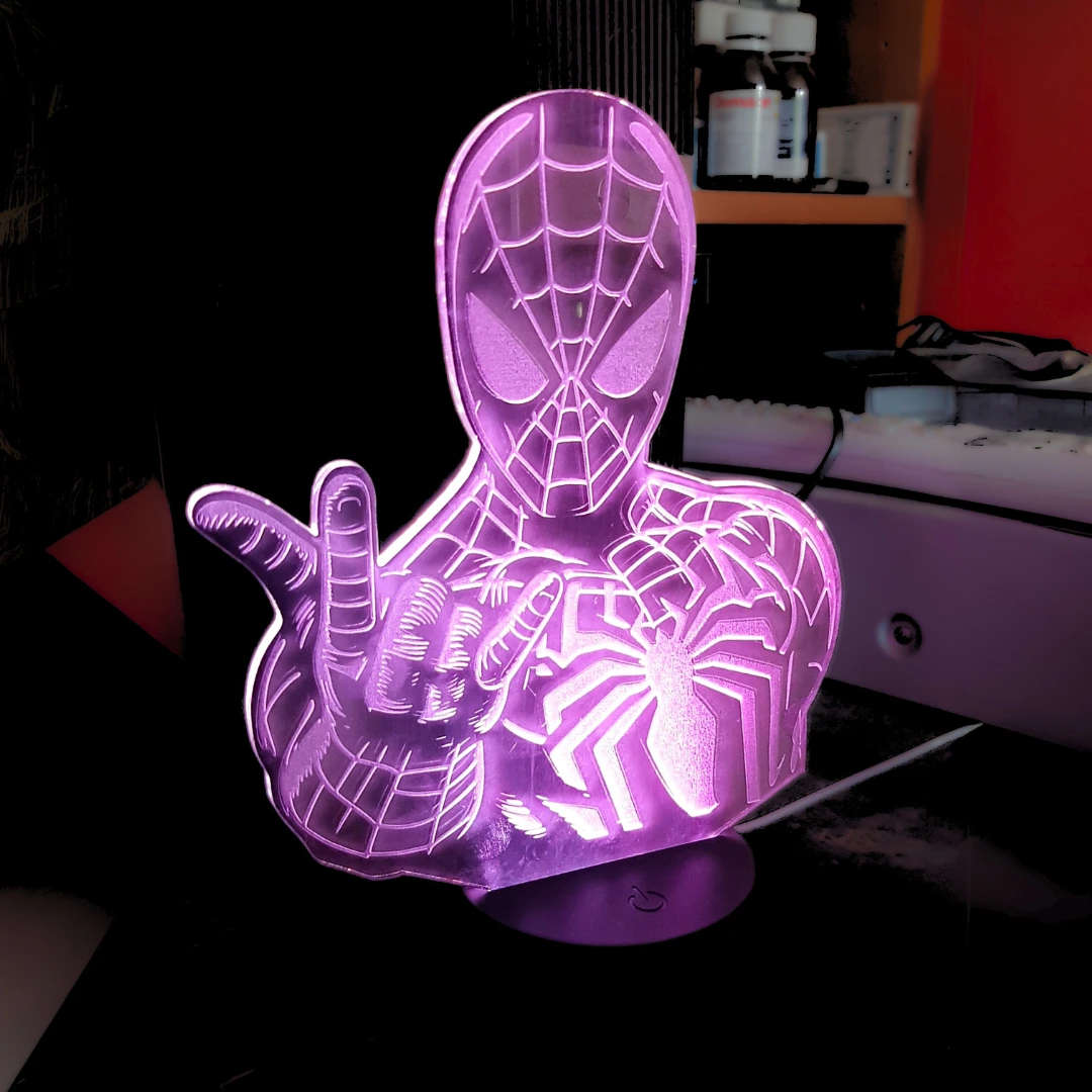 RGB LED Spiderman Figure Lamp Decoration with Remote