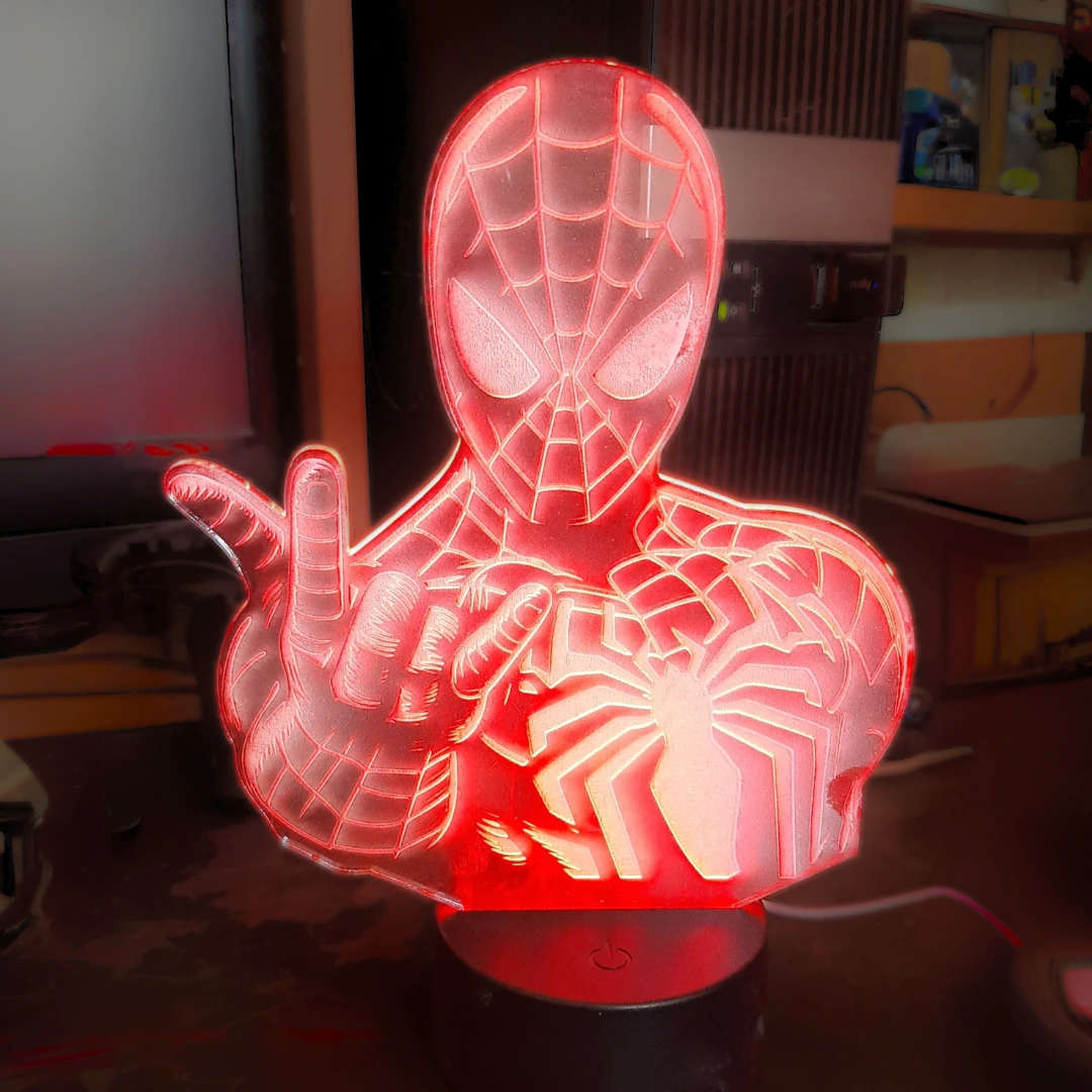 RGB LED Spiderman Figure Lamp Decoration with Remote