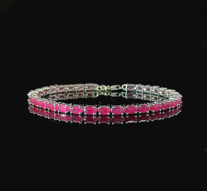 Oval Tennis Bracelet - Ruby