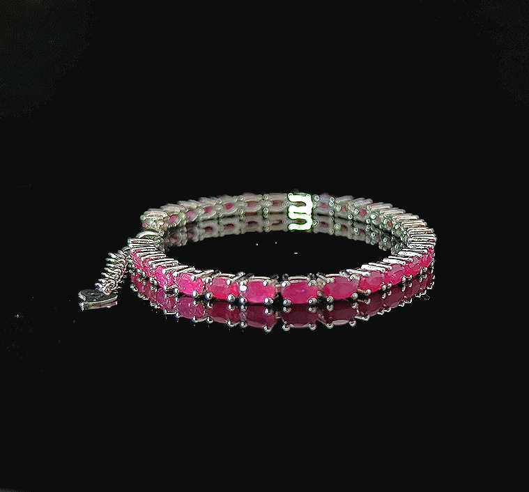 Oval Tennis Bracelet - Ruby