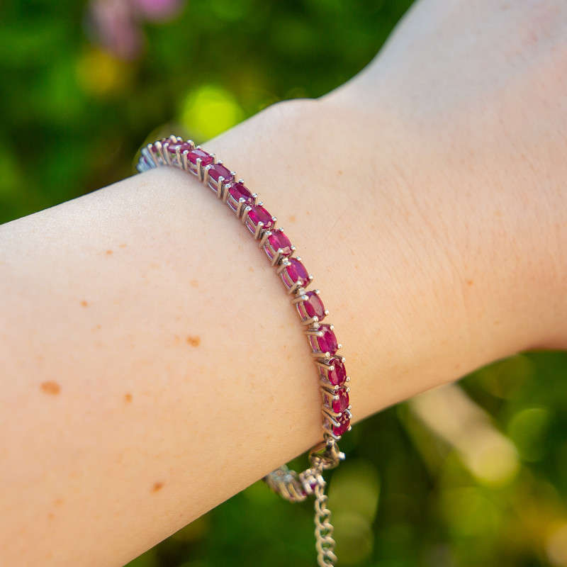 Oval Tennis Bracelet - Ruby