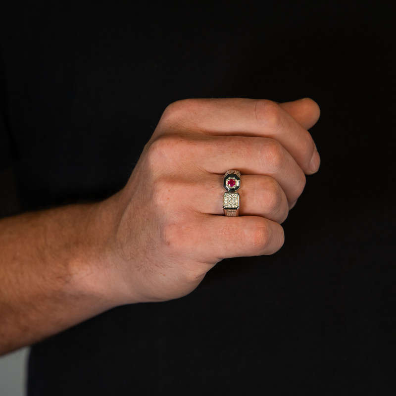 Arjun - Ruby & Moissanites