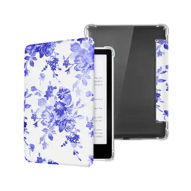 CAWA Clear Back Flip Cover Compatible with Kindle Paperwhite Gen 11 (6.8")