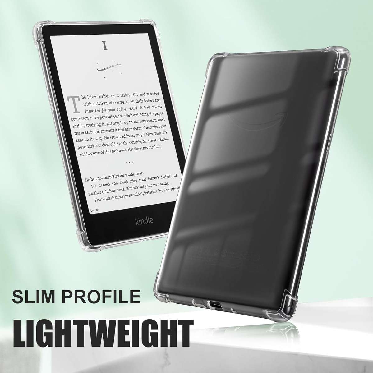 CAWA Transparent Back Cover Compatible with Kindle Gen 10 (6", 2019)