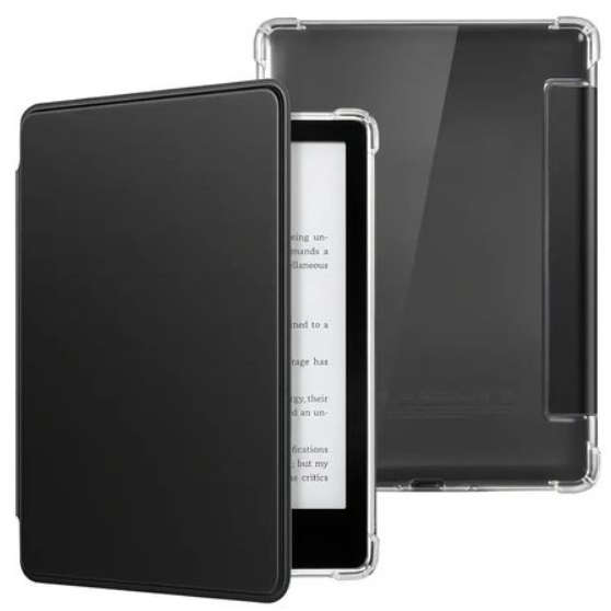 CAWA Clear Back Flip Cover Compatible with Kindle Paperwhite Gen 11 (6.8")