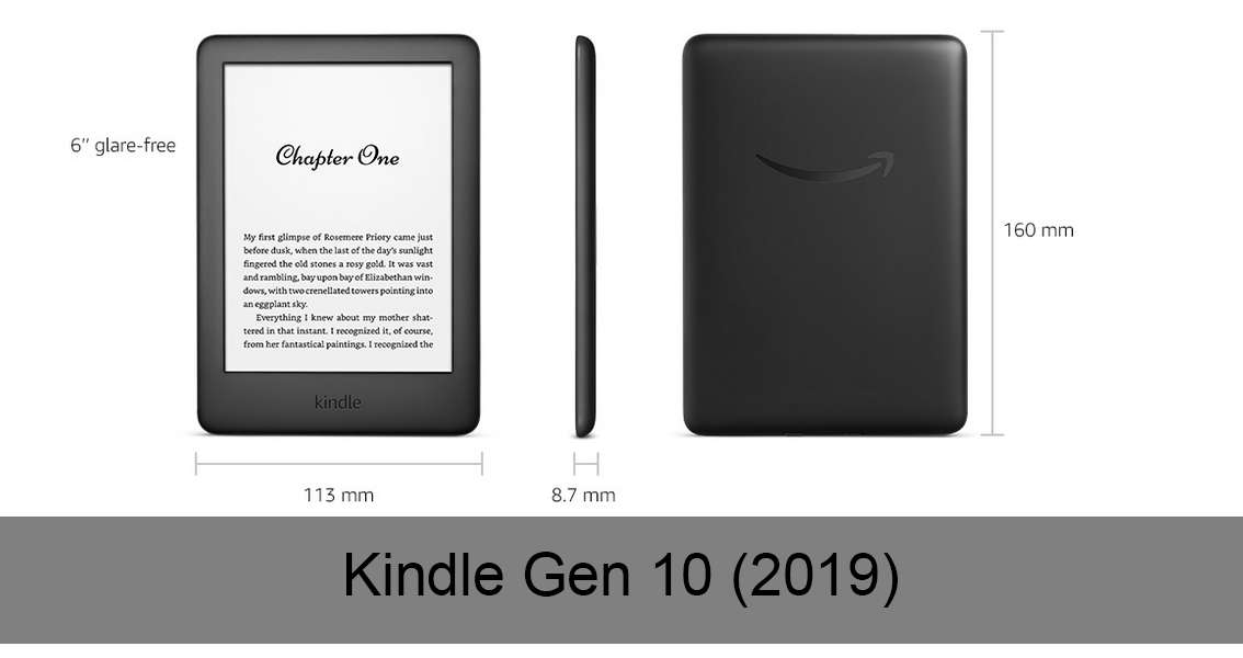 CAWA Transparent Back Cover Compatible with Kindle Gen 10 (6", 2019)