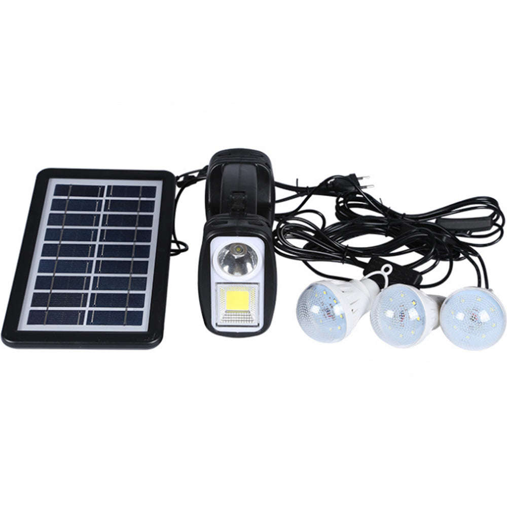 Portable 3 Light Kit With Solar Panel/ Usb/ Torch GL-9018