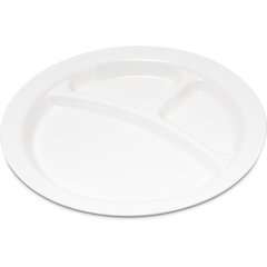 Dinner Plate 3 Compartment Polycarbonate 22.9CM White PDP1002-C