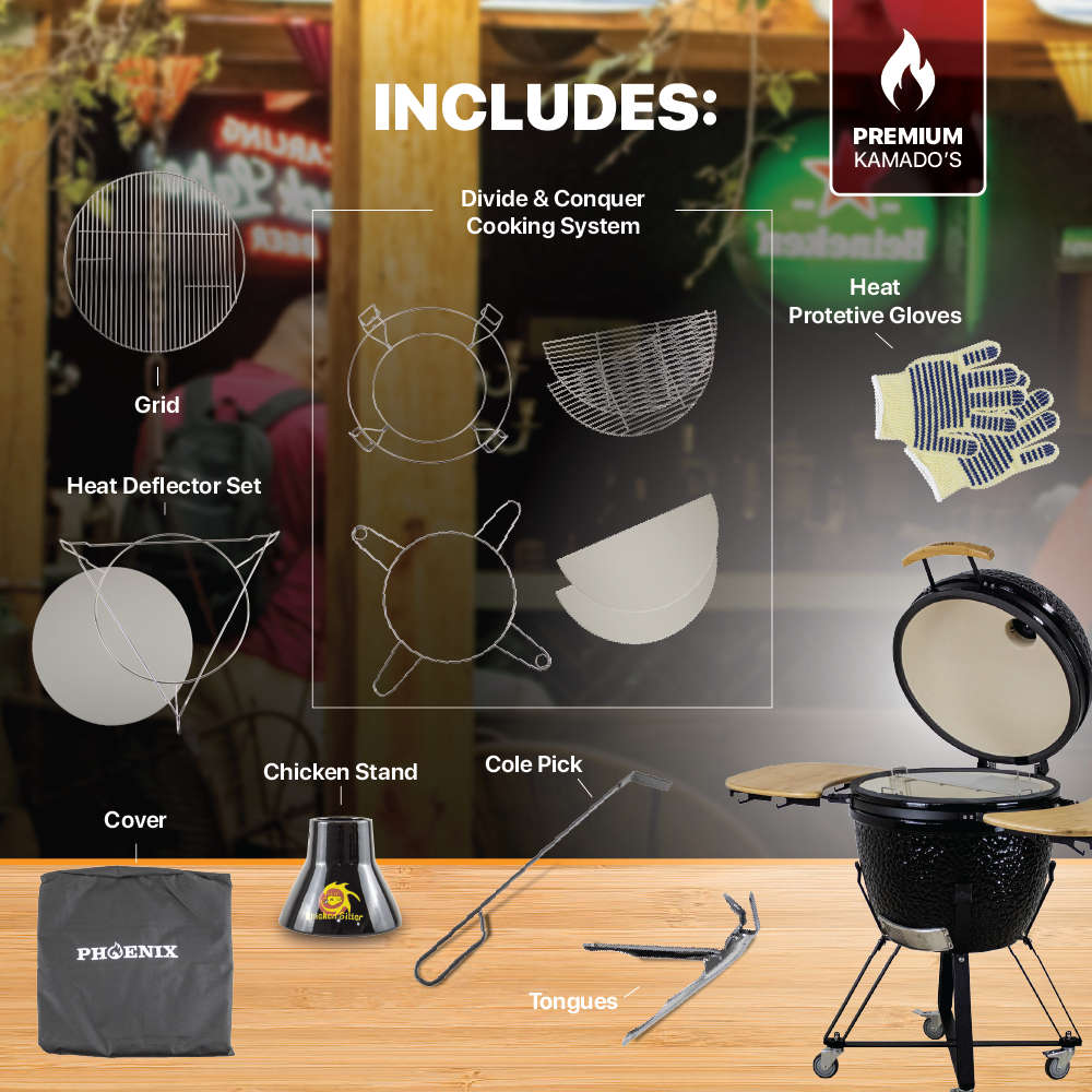 Kamado Jumbo Phoenix 27" - Ceramic Grill  (Black)